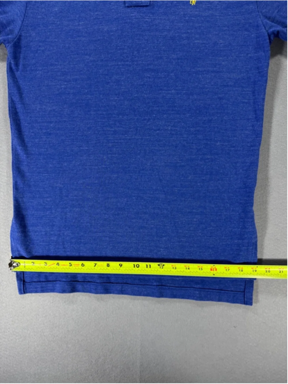 Ralph Lauren Blue Polo Shirt with Yellow Emblem Size Small